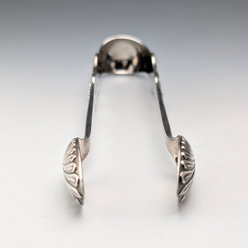 1853 年英國古董鍍銀糖鉗埃爾金頓